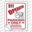 911 Operator Parking Novelty Rectangle Sticker Decal