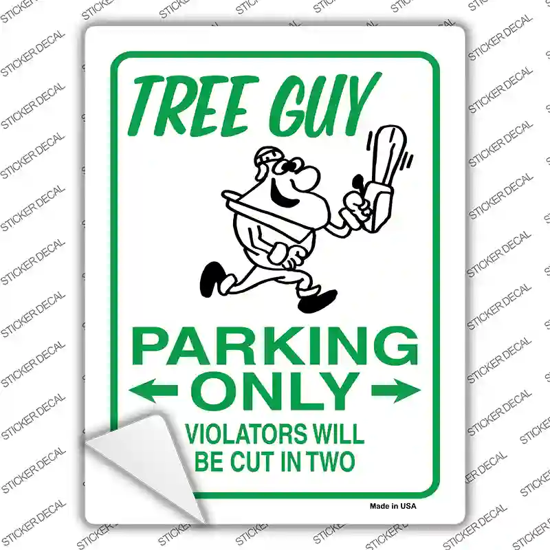 Tree Guy Parking Novelty Rectangle Sticker Decal