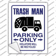 Trash Man Parking Novelty Rectangle Sticker Decal