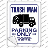 Trash Man Parking Novelty Rectangle Sticker Decal