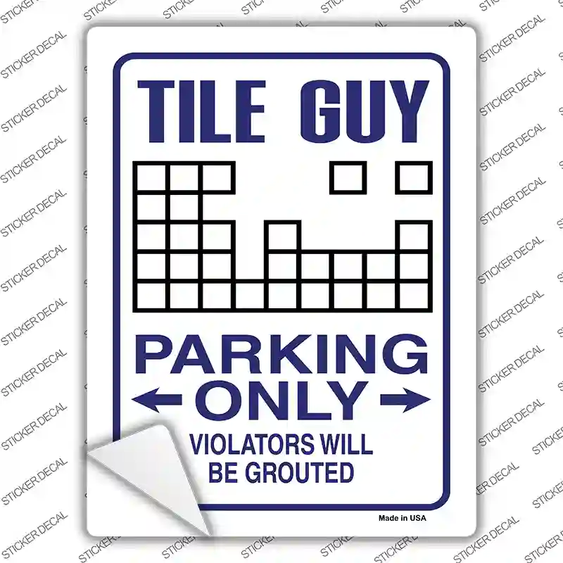 Tile Guy Parking Novelty Rectangle Sticker Decal
