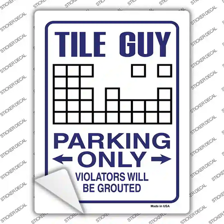 Tile Guy Parking Novelty Rectangle Sticker Decal