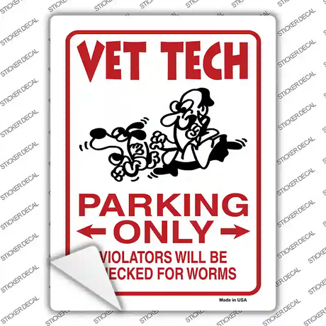Vet Tech Novelty Rectangle Sticker Decal