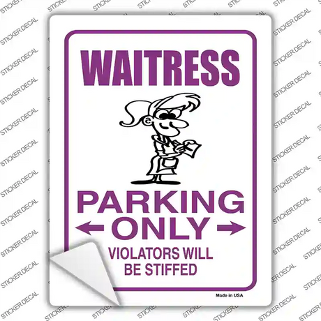 Waitress Only Novelty Rectangle Sticker Decal