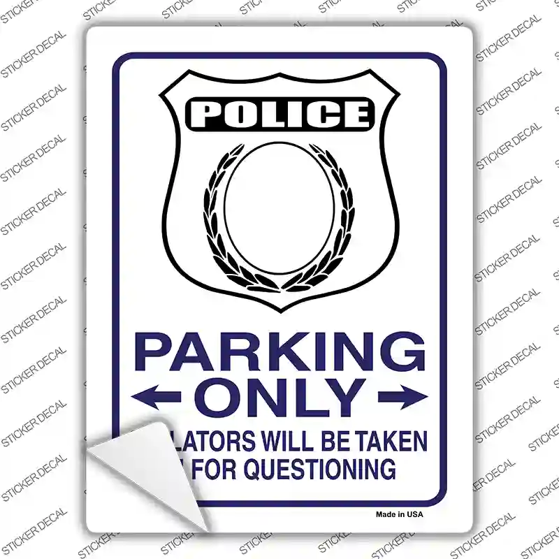 Police Only Novelty Rectangle Sticker Decal