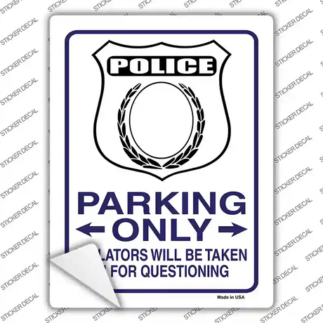Police Only Novelty Rectangle Sticker Decal
