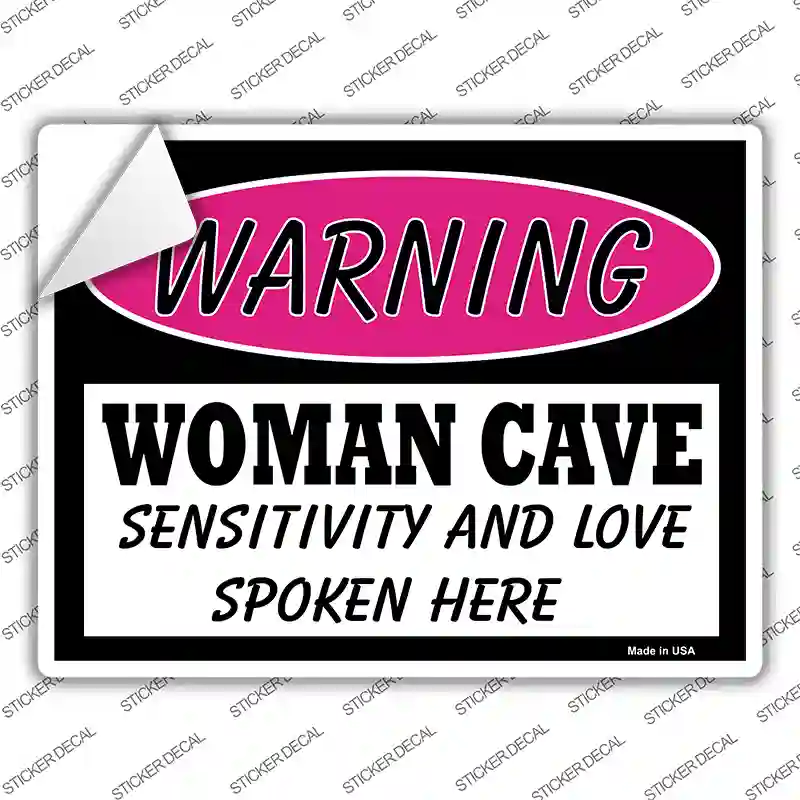 Woman Cave Sensitivity And Love Novelty Rectangle Sticker Decal
