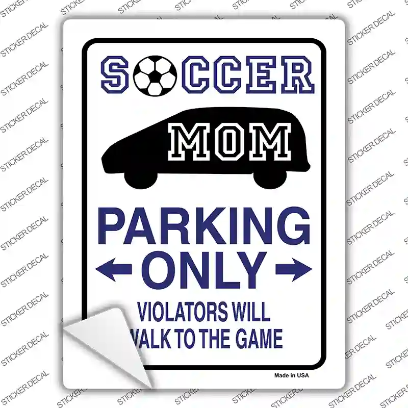 Soccer Mom Only Novelty Rectangle Sticker Decal