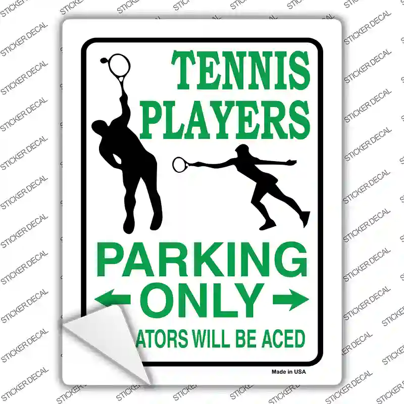 Tennis Player Only Novelty Rectangle Sticker Decal