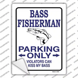 Bass Fisherman Only Novelty Rectangle Sticker Decal