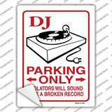 Dj Parking Broken Record Novelty Rectangular Sticker Decal