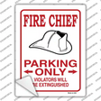 Fire Chief Parking Extinguished Novelty Rectangular Sticker Decal