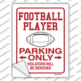Football Player Parking Benched Novelty Rectangular Sticker Decal