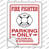 Fire Fighter Parking Extinguished Novelty Rectangular Sticker Decal
