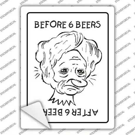 Before And After Novelty Rectangle Sticker Decal