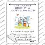 Rules To A Happy Marriage Novelty Rectangle Sticker Decal