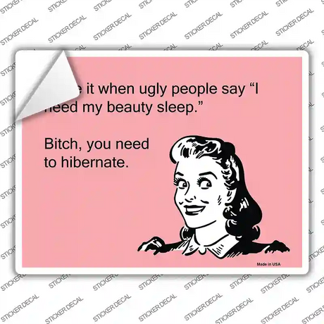 I hate when ugly people say Novelty Rectangle Sticker Decal