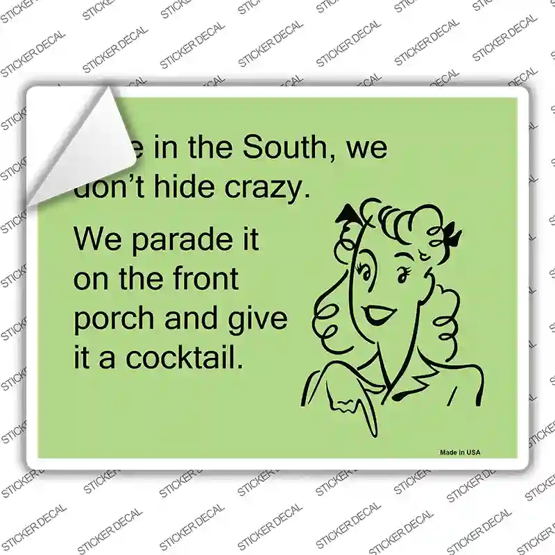 Here in the south, we dont hide crazy Novelty Rectangle Sticker Decal
