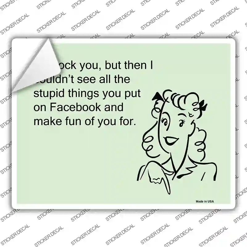 Stupid Things On Facebook Novelty Rectangle Sticker Decal