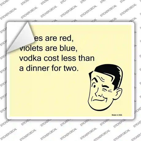 Roses Are Red Novelty Rectangle Sticker Decal