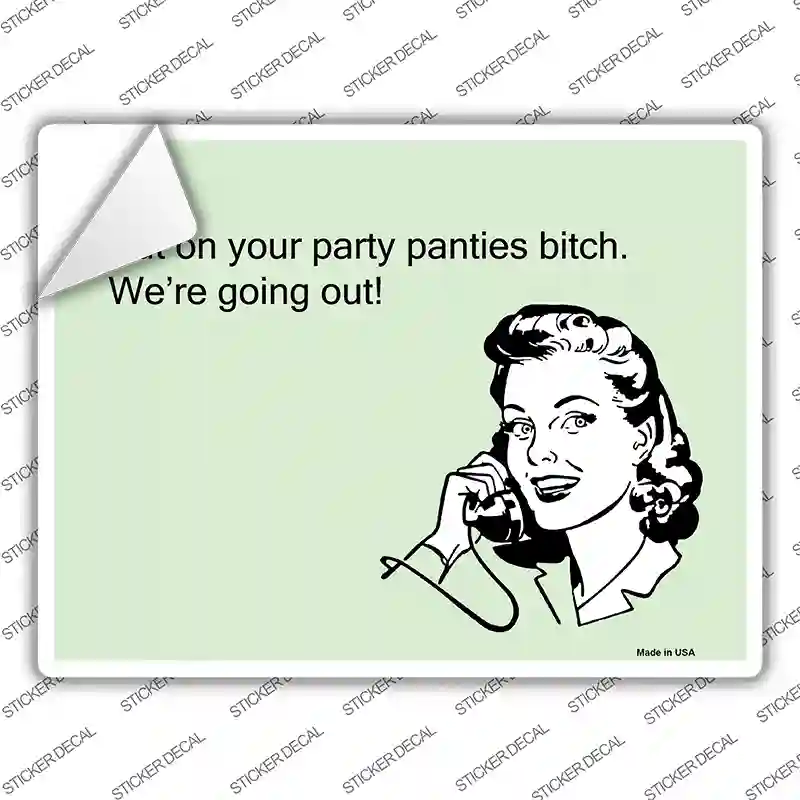 Party Panties Novelty Rectangle Sticker Decal