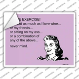 I Love Exercise Novelty Rectangle Sticker Decal