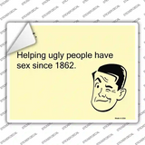 Beer Helping Ugly People Novelty Rectangle Sticker Decal