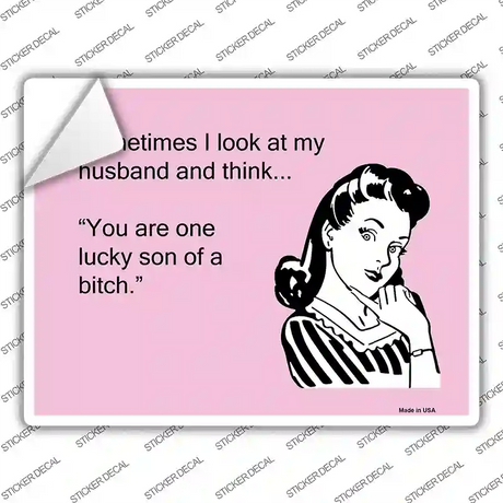 Sometimes I look At My Husband Novelty Rectangle Sticker Decal