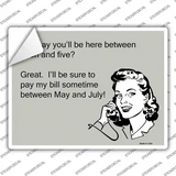 Between Noon And Five Novelty Rectangle Sticker Decal