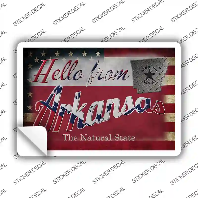 Hello From Arkansas Novelty Postcard Sticker Decals