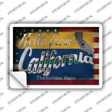 Hello From California Novelty Postcard Sticker Decals