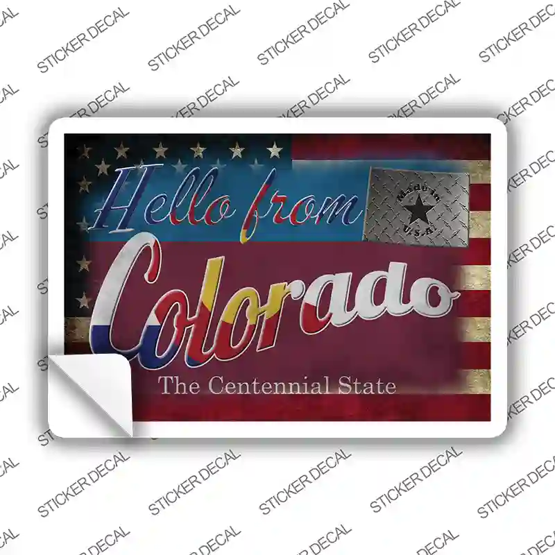 Hello From Colorado Novelty Postcard Sticker Decals