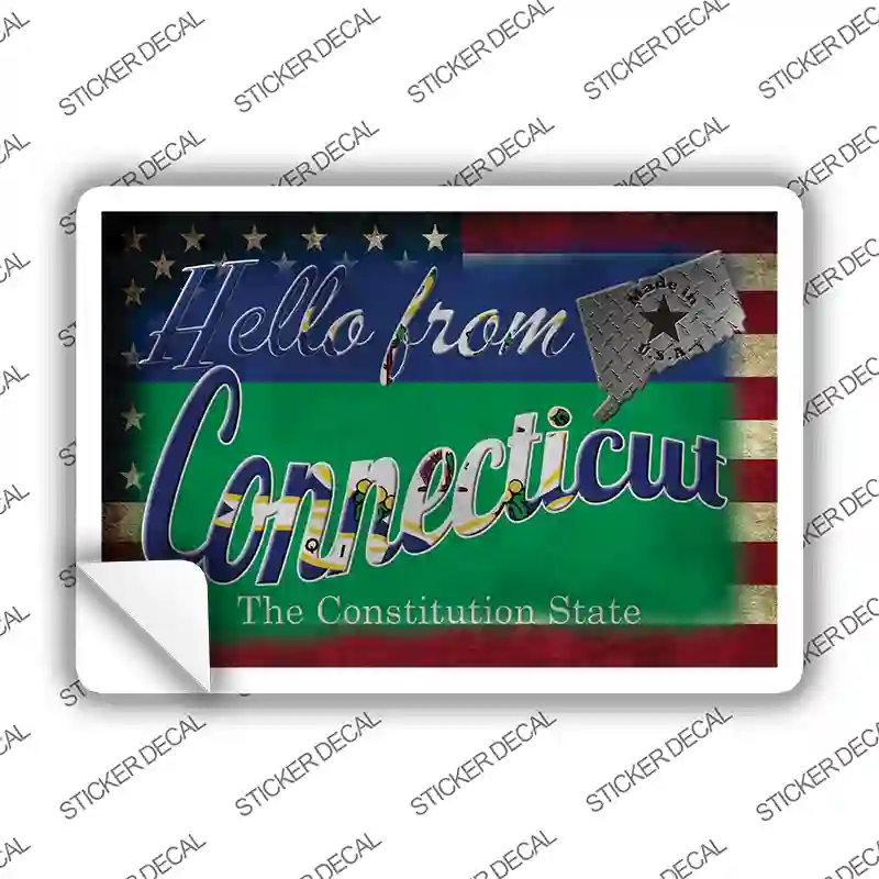 Hello From Connecticut Novelty Postcard Sticker Decals