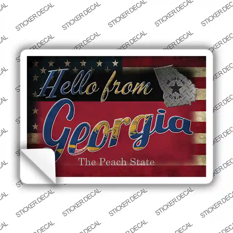 Hello From Georgia Novelty Postcard Sticker Decals