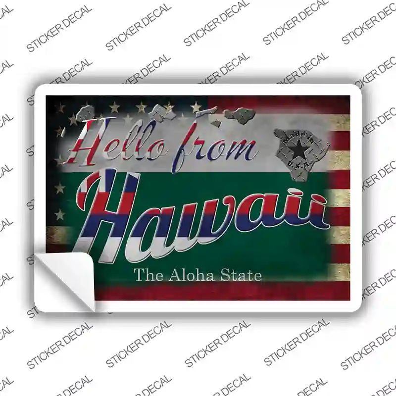 Hello From Hawaii Novelty Postcard Sticker Decals
