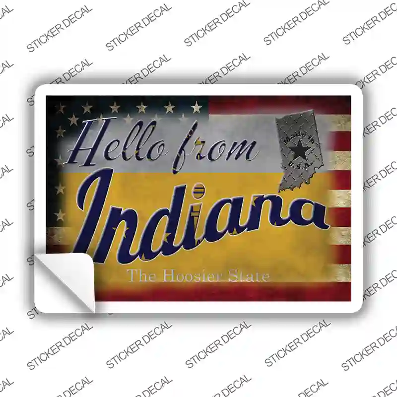 Hello From Indiana Novelty Postcard Sticker Decals