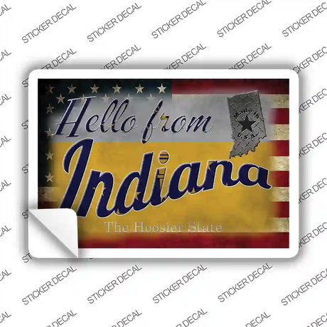Hello From Indiana Novelty Postcard Sticker Decals