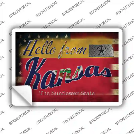 Hello From Kansas Novelty Postcard Sticker Decals