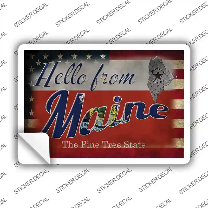 Hello From Maine Novelty Postcard Sticker Decals