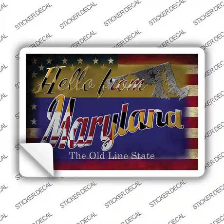 Hello From Maryland Novelty Postcard Sticker Decals