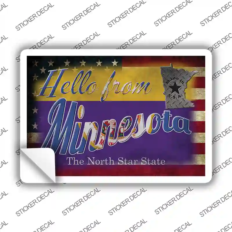 Hello From Minnesota Novelty Postcard Sticker Decals