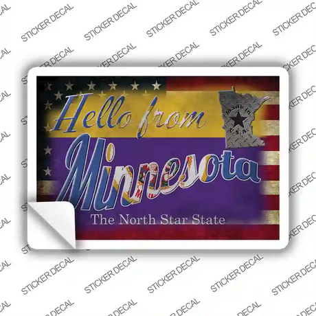 Hello From Minnesota Novelty Postcard Sticker Decals