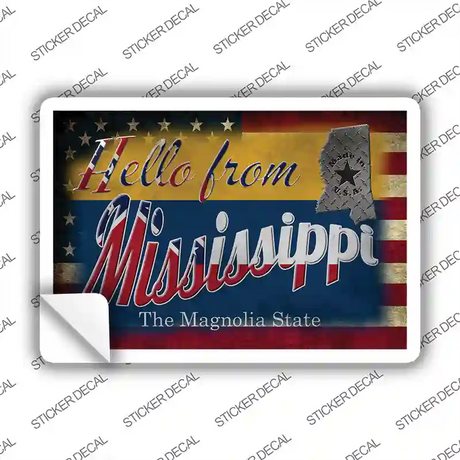 Hello From Mississippi Novelty Postcard Sticker Decals