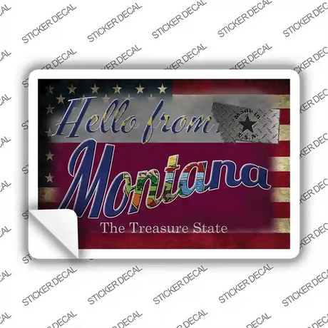 Hello From Montana Novelty Postcard Sticker Decals