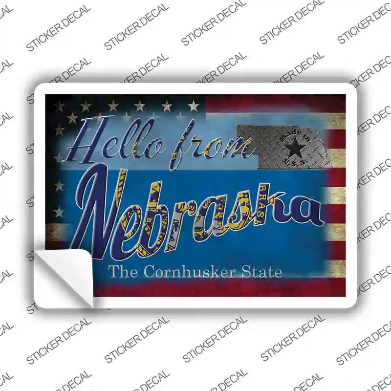 Hello From Nebraska Novelty Postcard Sticker Decals