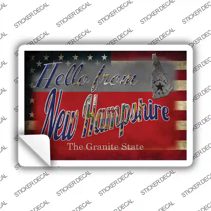 Hello From New Hampshire Novelty Postcard Sticker Decals