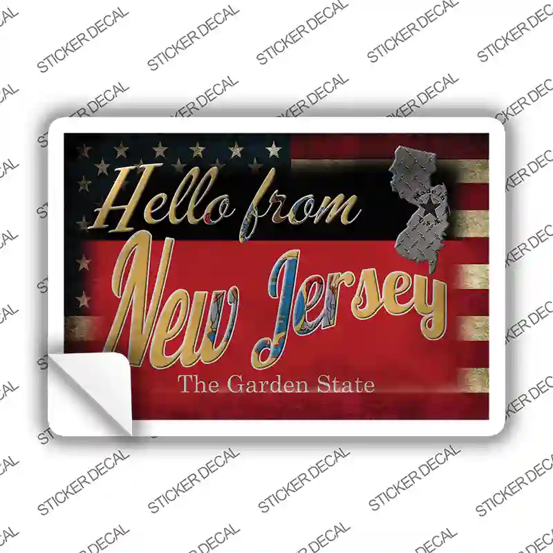 Hello From New Jersey Novelty Postcard Sticker Decals