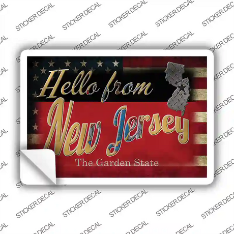 Hello From New Jersey Novelty Postcard Sticker Decals