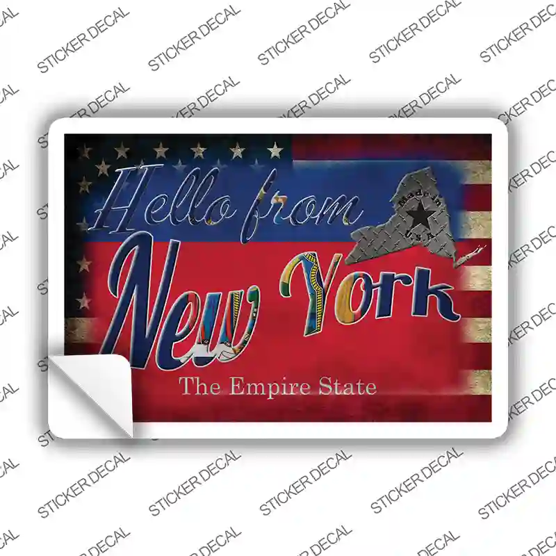 Hello From New York Novelty Postcard Sticker Decals
