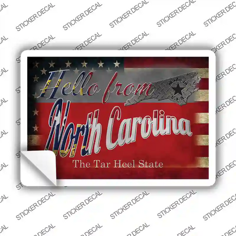 Hello From North Carolina Novelty Postcard Sticker Decals